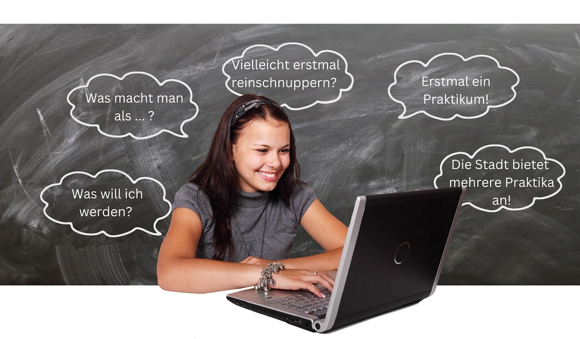 Schülerin am Laptop&nbsp;&copy;&nbsp;Pixabay / geralt